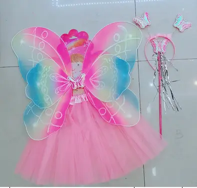 Карнавальный костюм "Волшебная сказка" (юбка,крылья,волшебная палочка,ободок)