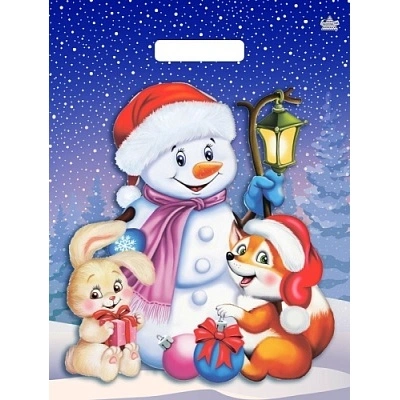 Пакет ПЭ с вырубной ручкой 40*31см "Веселые друзья" Тико