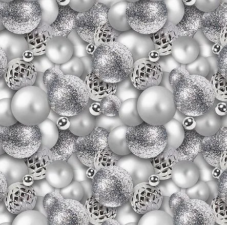 Бумага упаковочная 50х70 см "Волшебные шары", серебро