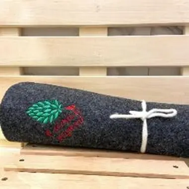 Лежак банный с вышивкой "С легким паром (веник)", цвет серый. без упаковки, 150*50см