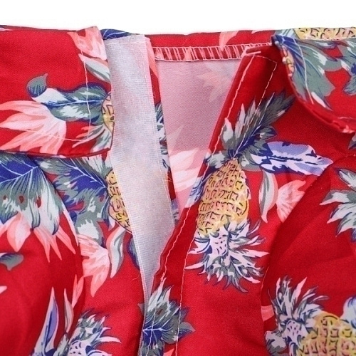 Рубашка для собак и кошек малых и средних пород СТИЛЬНЫЙ БРО, цвет красный, принт ананасы с цветами, размер S_7