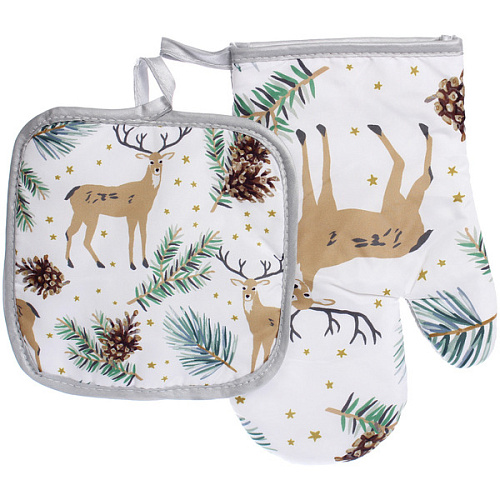 Прихватка в наборе с варежкой Северный Олень, 17,517,5 см и 2717 см_7