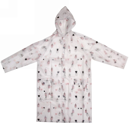 Дождевик-плащ 120 Мкрн 11565см Единороги с капюшоном и завязками, на кнопках, р-р M ДоброСад_8