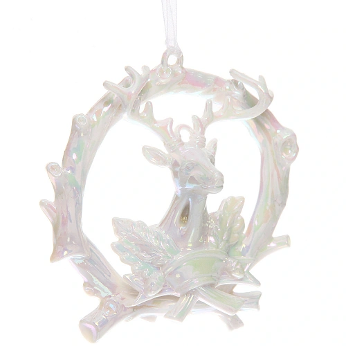 Подвеска Величественный олень 10 см, Жемчужный_2