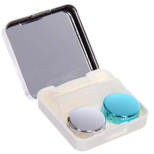 Набор для хранения контактных линз МАРЦИПАН, с зеркалом, цвет серебро, 636232см, (пакет с подвесом)_5
