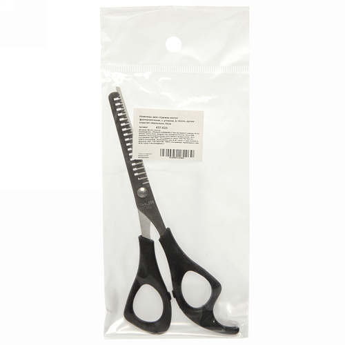 Ножницы для стрижки волос филировочные, с упором, в чехле, ручки пластик овальные,16см_5