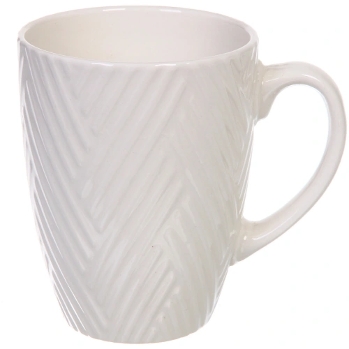 Кружка керамическая 450мл "Белая" полоски геометрия