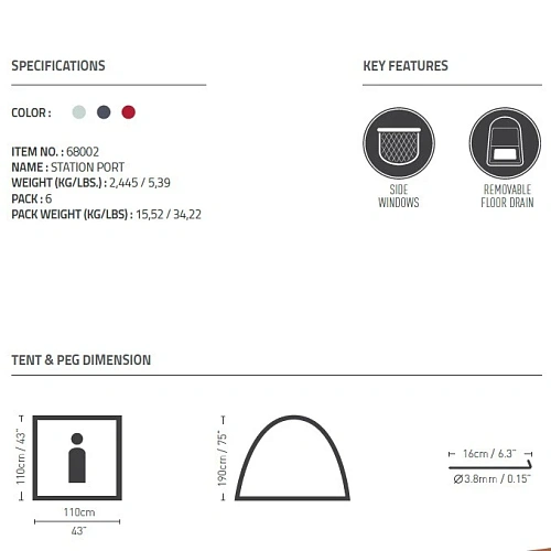 Палатка-кабинка пляжная Pavillo Station Port, 110110190 см, Bestway (68002)_4