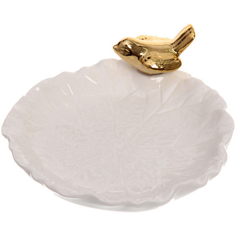 Подставка керамическая "GOLD Podarok", кувшинка, цвет белый, 12*12см (упаковка индив. пленка)