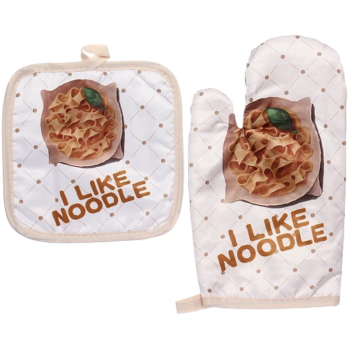 Прихватка в наборе с прихваткой-варежкой "Pasta" 25,5*16 см, 17*17 см