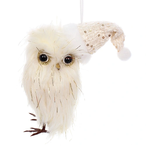 Фигурка Совушка в шапке 18 см, Шампань_3