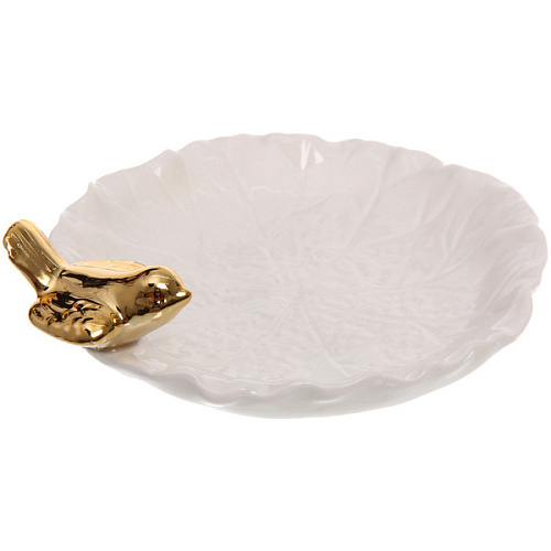 Подставка керамическая GOLD Podarok, кувшинка, цвет белый, 1212см (упаковка индив пленка)_3