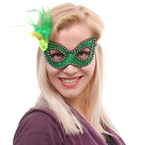 Маска карнавальная Загадка, микс (зеленыйзолото)_3