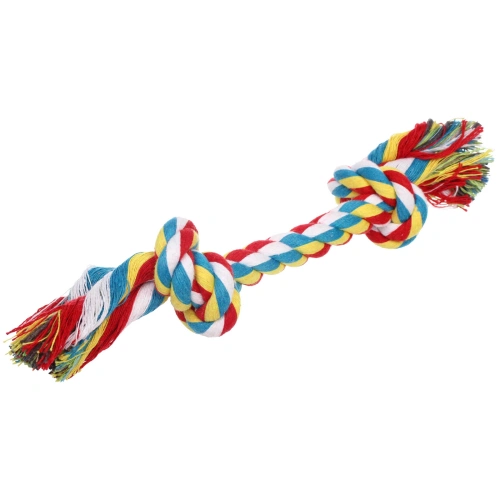 Игрушка - канат грейфер для собак мелких и средних пород "ПОИГРАЙКА", цвет красный/синий, 23см