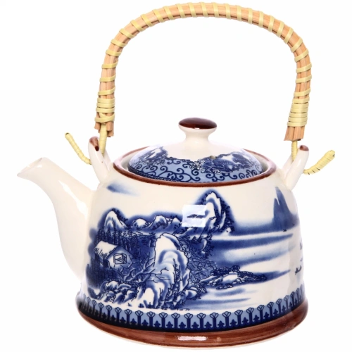 Чайник заварочный керамический 700мл с ситом "Зимний пейзаж"