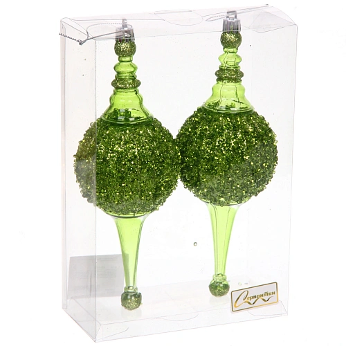 Елочные украшения Мерцание ночи  6565195 см (набор 2 шт), Зеленый_2