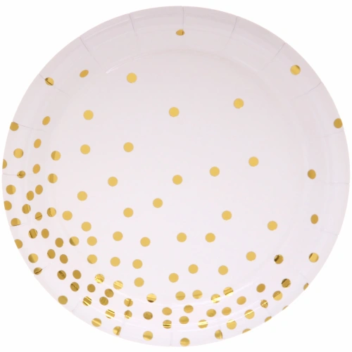Тарелка бумажная 18 см в наборе 10 шт "Конфетти" белая