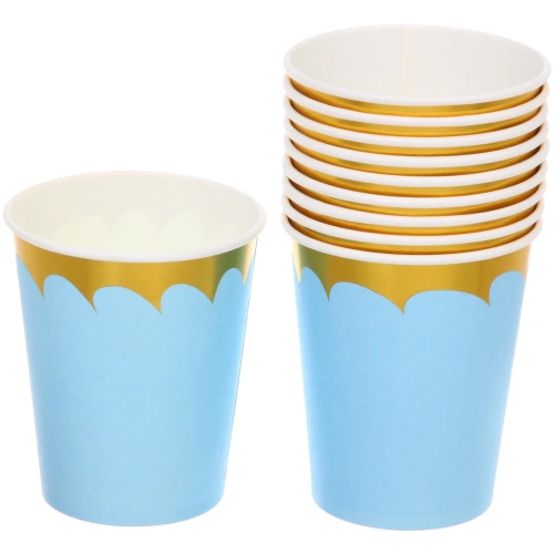 Стакан бумажный 0,2л в наборе 10 шт "Праздничный день", голубой