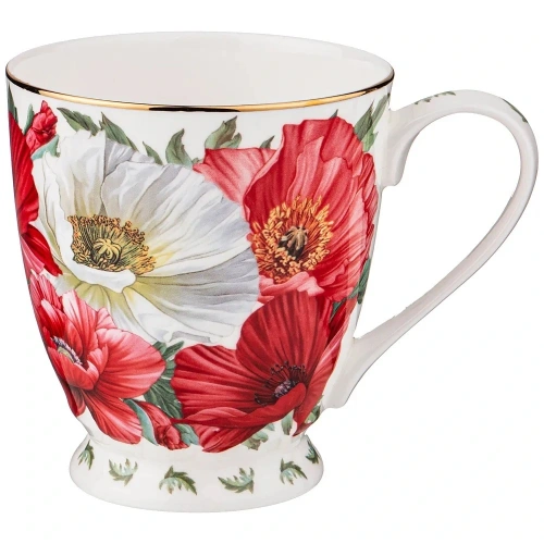 Кружка фарфоровая 480мл "Маки" 