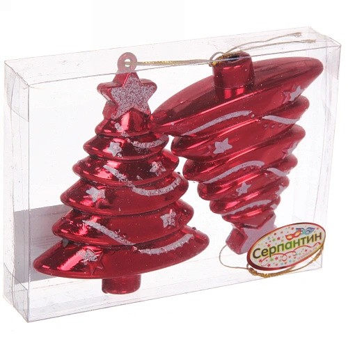 Елочные игрушки Сказочная ёлочка 8 см (набор 2 шт), Красный_7