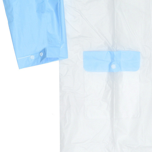 Дождевик-плащ детский Радуга с капюшоном,регулирманжет,с отделпод рюкзак, цвет бело-синий, размер XL(9557см) ДоброСад_5