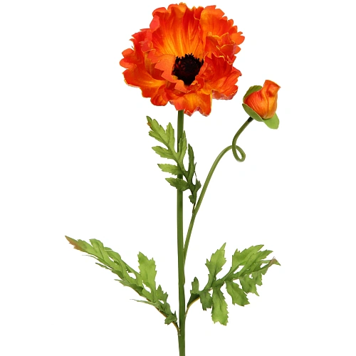 Цветок искусственный Natur 60см Мак оранжевый_3