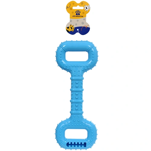 Игрушка жевательная для средних и крупных пород собак Кость, цвет голубой, с пищалкой, 2811см_4