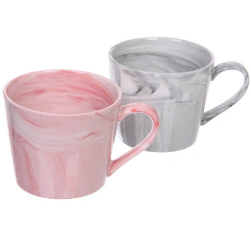 Кружка керамическая 360мл в наборе 2шт "Мрамор", конус