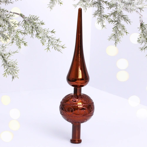 Верхушка на ёлку 23 см "Волшебный узор", Шоколад