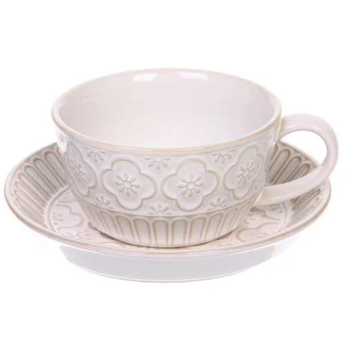 Чайная пара "Верона" (кружка 230мл, блюдце) цветы