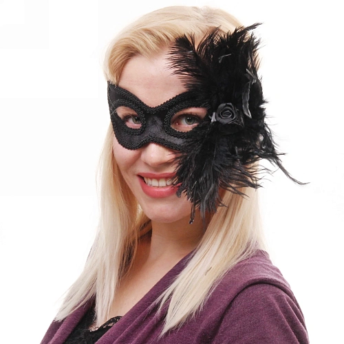 Маска карнавальная Таинственная леди, черный_3