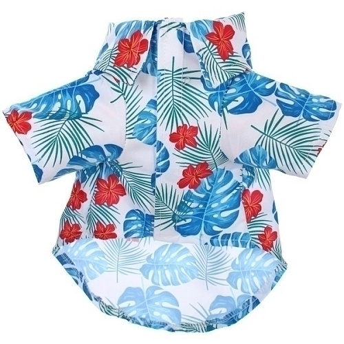 Рубашка для собак и кошек малых и средних пород СТИЛЬНЫЙ БРО, принт пальмовые листья, размер M, (лейбл)_3