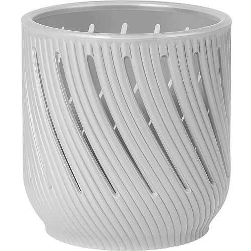 Кашпо для цветов пластиковое 1,3л d-12,5см "Fleurs" Серый жемчуг