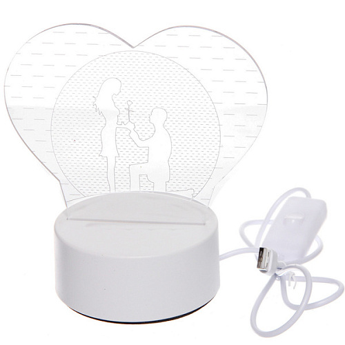 Светильник ночник 3D-Влюбленные на пластиковой подставке, с включателем USB_2