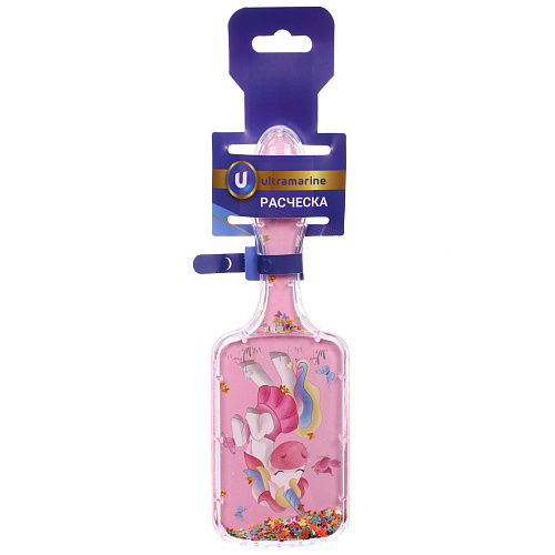 Расческа массажная детская ФРАТТИ БУМ, единорожек  Майки, форма прямоугольная, 206,5см (блистер Ультрамарин)_3