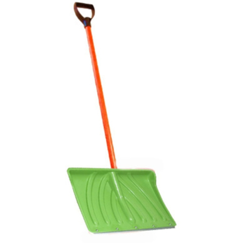 Лопата снеговая "Крепыш-2" 465*340 мм,пластик. цветная с ал.черенком и V-ручкой, d=32 