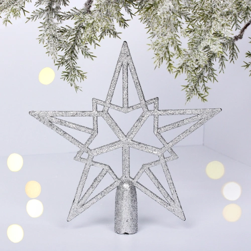 Звезда на ёлку 20*20 см "Путеводная звезда", Серебро