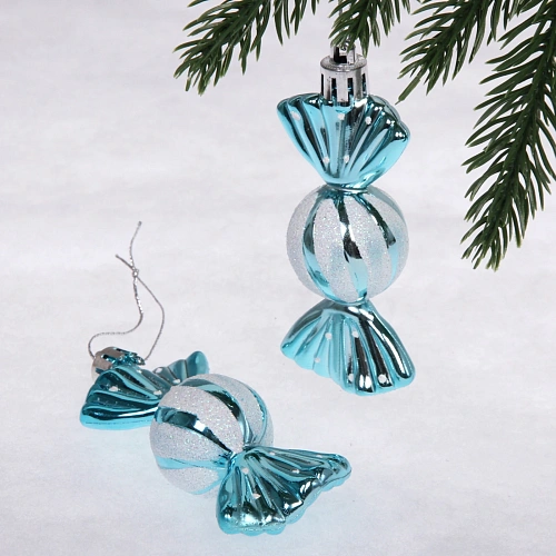 Ёлочные игрушки Таинственное очарование Конфетки 8 см (набор 2шт), голубой_2