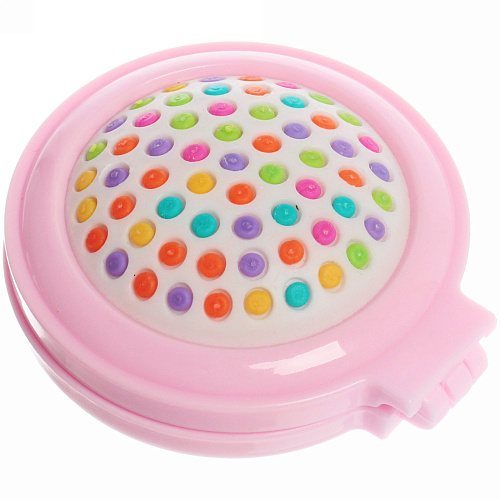 Расческа массажная складная Barbariska с зеркалом, единорожек, цвет розовый, d-7см_7