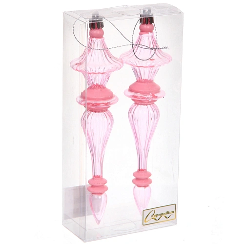 Елочные украшения Изящные переливы 454519 см (набор 2 шт), Розовый_2