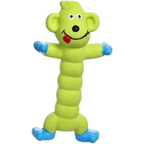 Игрушка резиновая для собак с пищалкой МОЙ БРО, обезьянка, цвет зеленый, 19105,5 (лейбл)_5