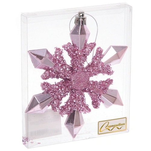 Ёлочная игрушка Сияющая снежинка 1315135 см, Розовый_3