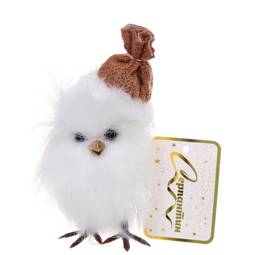 Подвеска Совушка в зимнем колпачке 12 см (в ассортименте), Шампань_4