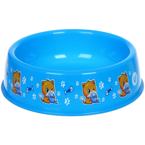 Миска пластиковая "МОЙ БРО - Любитель рыбки!, цвет небесно- синий  21*6,5см (логотип на миске) 700мл