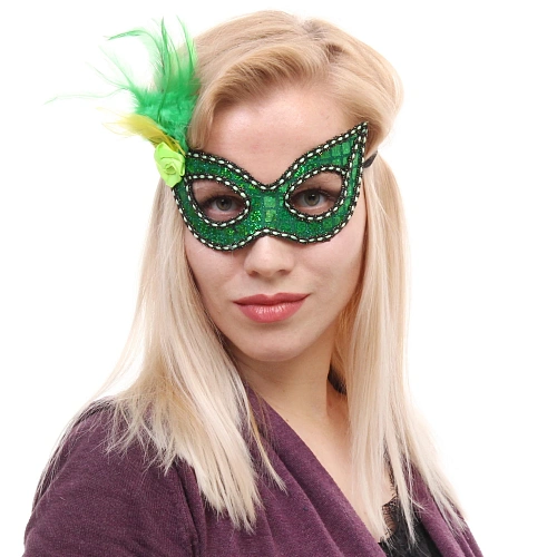 Маска карнавальная Загадка, микс (зеленыйзолото)_4