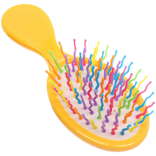 Расчёска массажная детская Little darling, Милая Аннет, цвет жёлтый, разноцветные зубчики, 13,86см (пакет с подвесом)_5