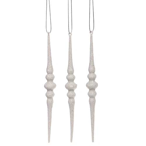 Подвеска Изящная сосулька 16 см (набор 3 шт), Белый_4