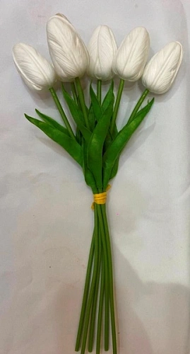 Цветы искусственные "Natur" 38см Тюльпаны 7шт белые
