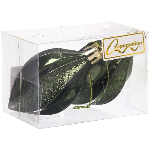 Ёлочные игрушки Таинственное очарование Капля 8 см (набор 2шт), изумруд_9