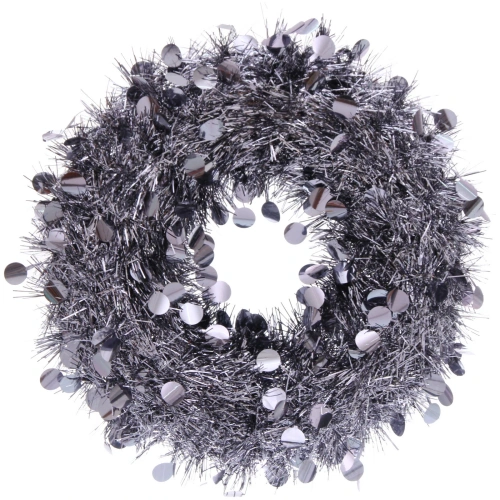 Венок декоративный TINSEL "Изящный блеск" 38 см, Графит